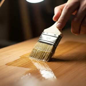 Quét vecni lên bề mặt gỗ