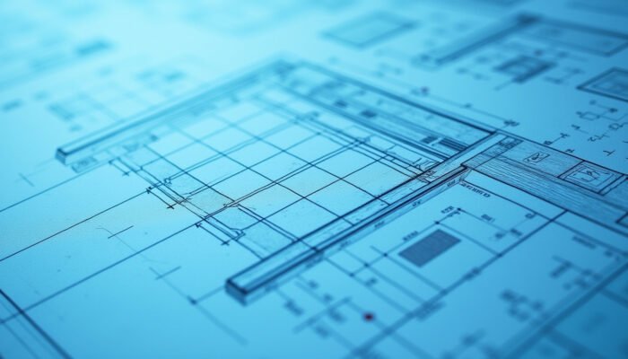 Cận cảnh bản vẽ kỹ thuật đồ gỗ với các ký hiệu và kích thước