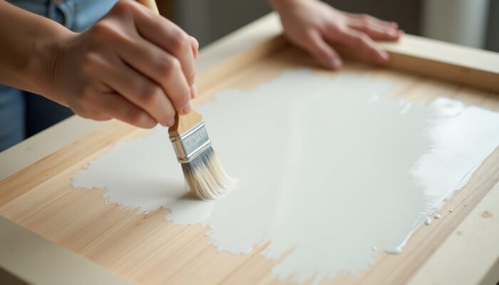 Quét sơn đều tay lên bề mặt đồ gỗ cũ